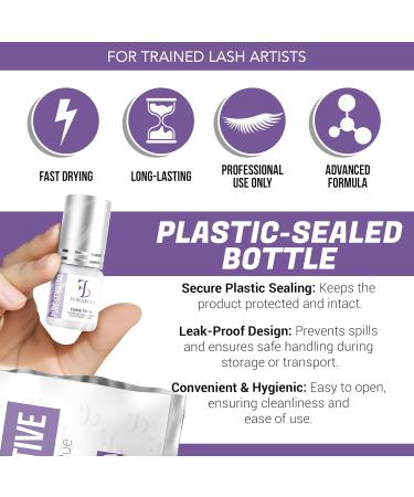 Pure Sensitive Eyelash Extension Glue 5ml - Forabeli | No Fume, No Irritation | Professional Grade, 7-8 Sec Drying Time, 3-4 Weeks Retention | Black Lash Adhesive for Beginners - Buy Online on GoSupps.com