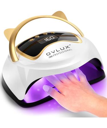 OVLUX UV LED Nail Lamp 160W Professional Nail Dryer Lamp with 3 Timers and LCD Display UV Gel Curing & Gel Polish Light with 36 LED for Salon and Home Use