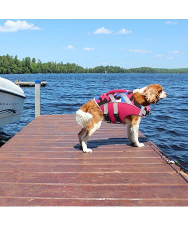 Kuoser Life Jacket for Dogs - Durable & Buoyant Dog Vest for Small Medium & Large Breeds - High Security Pink Swimming Vest - Buy Online on GoSupps.com