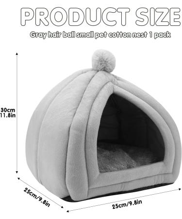 Small Animal Pet Winter House Pet Tent Cave Bed for Cats/Small Dogs Guinea Pig Bed Cat Bed House Rabbit Bed Warm Guinea Pig Cave Beds with Removable Cushion for Hamster Small Animals 25x25CM Gray - Buy Online on GoSupps.com