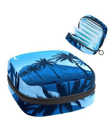 Women's lift Storage pockets Stillpad keeper coconut tree pattern portable period kit pocket feminine product bag for women girls color2