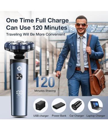 Buy Waterproof Electric Razor for Men - 5D Portable Magnetic Shaver | Cordless & Rechargeable Wet & Dry Use - Buy Online on GoSupps.com