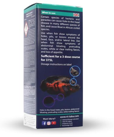 NT Labs Octozin Hole in the Head & Bloat Treatment - Treats Aquarium Fish with Bloat - 250ml - treats 3 day course of 375L - Buy Online on GoSupps.com