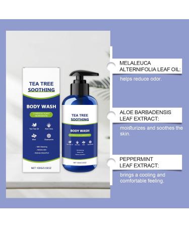 VKaoess Tea Tree Body Wash for Men and Women with Peppermint Oil Refreshing Body Wash for Use Helps Soothe Itchy Dry Skin Fragrance Free Suitable for All Skin Types 3 Bottles - Buy Online on GoSupps.com