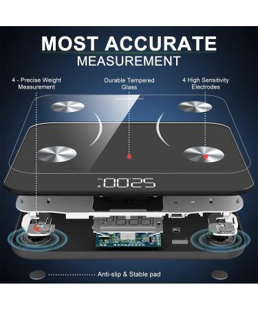 Bluetooth Body Fat Scales INSMART Smart Digital Bathroom Weight Weighing Scales for Body Composition Analyzer with Smart APP Body Composition Fitbit Scales for Fitness (ST/LB/KG) (Black) - Buy Online on GoSupps.com