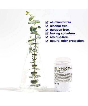 Malin + Goetz Eucalyptus Bergamot Botanical Deodorant - Natural Ingredients, Effective Odor & Sweat Protection - All Skin Types - No Residue/Stains, No Aluminum/Alcohol - 2.6 Fl Oz - Buy Online on GoSupps.com