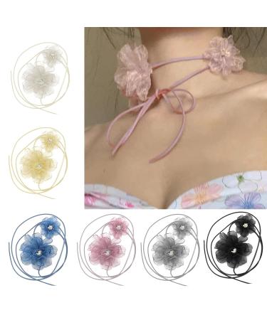 Oralgo's Unique Band Tie Necklace - Chic Black Thread Flower Jewelry for Every Occasion - Buy Online on GoSupps.com