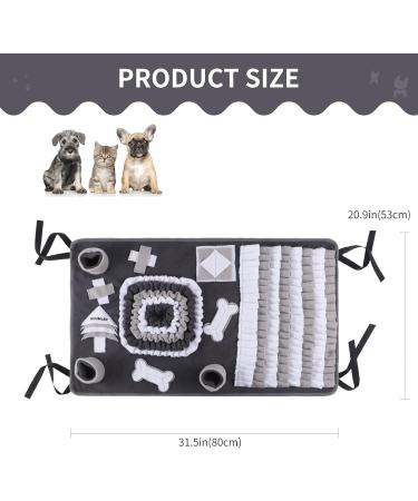 Ieuumler Sniffing Carpet Dog Training Mat - Washable Feed Mat & Intelligence Toy for Natural Feeding & Stress Relief | FC009 Gray & White - Buy Online on GoSupps.com