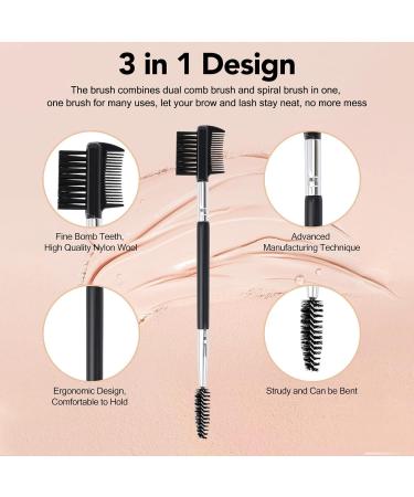 2pcs Eyebrow Eyelash Shaper Brush - Double Head Makeup Tool | 3 Spoolie Brushes for Grooming & Separating Lashes - EC-01 - Buy Online on GoSupps.com