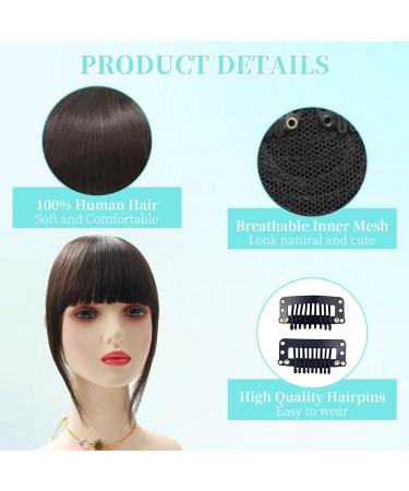 Thick Hair Bangs Clip in Fringe - Dark Brown Human Hair Extension - Buy Online on GoSupps.com