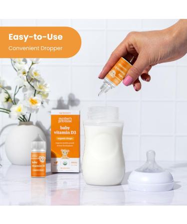 Mother's Promise Organic Baby Vitamin D Drops | 100% Plant Based | Healthy Growth & Bone Development | Age Newborn+ | 180 Servings | Baby Vitamin D3 Liquid for Infants & Toddlers | 400 IU for Babies 0.17 Fl Oz (Pack of 1) - Buy Online on GoSupps.com