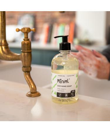 Miniml Hand Soap Wash Liquid 500ml - Lime Basil & Mandarin Infused Eco Friendly Hand Washing Liquid Gel for Soft and Sensitive Skin Care - 100% Vegan & Cruelty Free - Buy Online on GoSupps.com