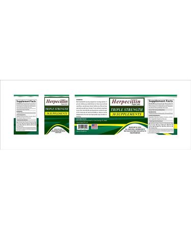 Herpecillin Triple Strength Immune Support for Genital Herpes, Shingles, and Cold Sores - 30 Supplements - Buy Online on GoSupps.com