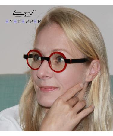 Eyekepper Reading Glasses - Blue Light Blocking Round Computer Readers for Women - Red +2.00 (2.0x - Buy Online on GoSupps.com
