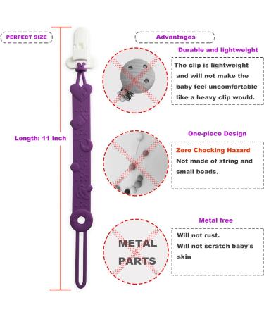 MOBU 4pcs Soft Silicone Dummy Clips - Stylish Pacifier Holders for Boys and Girls (4 Colors) - Buy Online on GoSupps.com