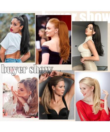 Isaic 22 Inch Claw Clip Ponytail Hair Extension - Dark Brown | Natural Wavy Sythetic Hairpiece for Women - Buy Online on GoSupps.com