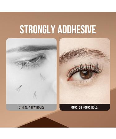 Self Adhesive Eyelashes Kit - 48Pcs Pre-Glued Cluster Lashes No Glue Needed 24HR Strong Hold Easy Press-On Lashes for Beginners - Buy Online on GoSupps.com
