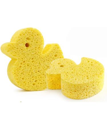 Visiblurry Bath Sponge for Kids | Soft Wood Pulp Sponge Body Wash Scrubber | Shower Sponge Dead Skin Remover Cute Shower Brush Bath Supplies for Toddler Kids Baby Yellow - Buy Online on GoSupps.com