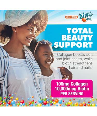Dippin Dots - Collagen + Biotin (60 Count) Gummies Rasberry Squish Flavor - 2 Pack 60 Count (Pack of 2) - Buy Online on GoSupps.com