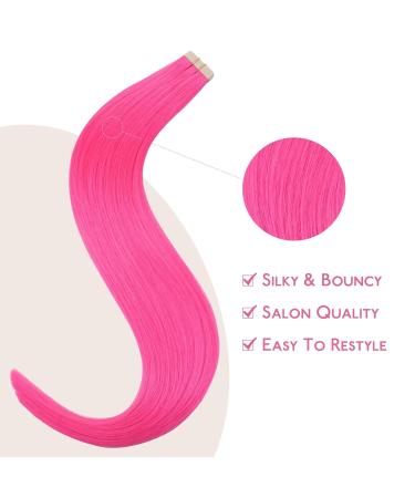Salife Hot Pink Tape In Extensions - 10 Pcs Real Hair 45cm 25g Invisible Hair Extensions for Girls - Buy Online on GoSupps.com