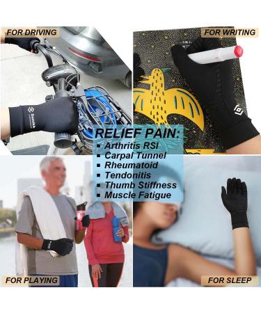 Copper Arthritis Compression Gloves for Men and Women - Medium Size (2 Pairs) - Hand Pain Relief for Rheumatoid and Carpal Tunnel - Buy Online on GoSupps.com