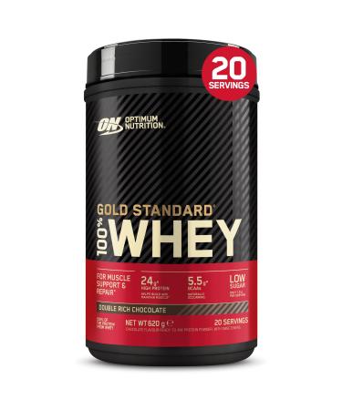 Optimum Nutrition Gold Standard 100% Whey Prot ine en Poudre Go t Double Chocolat Riche 620g 20 Doses