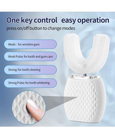 ksoia Ultrasonic Electric Toothbrush | 360 Oral Cleaning | Wireless Charging & LED Light | IPX7 Waterproof | U-Shaped Brush Head | White - Buy Online on GoSupps.com
