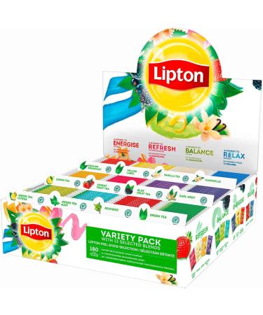 Lipton, Relaxation Selection, Tea and Infusion Set, 12 Different Tastes, Green Tea, Black Tea and Infusions, Cold or Hot Infu