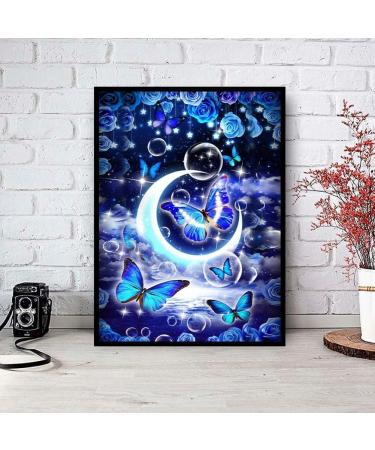 5D Moon Diamond Painting Kit for Adults - DIY Full Drill Butterfly Design - Gem Art and Crafts for Home Decor - 12X16 Inch Brown - Buy Online on GoSupps.com