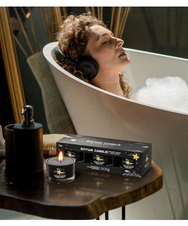 Fragrance Candles Gift Set for Women | Relaxation Gifts | 3 Glass Candles for Anxiety | Star Night Black - Buy Online on GoSupps.com