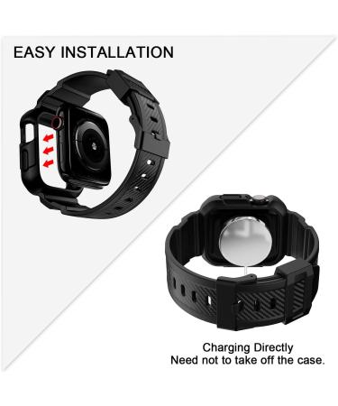 OROBAY Apple Watch Band 45mm/44mm/42mm with Shockproof Case - Matte Black Rugged Strap for iWatch SE Series 8/7/6/5/4/3/2/1 - Buy Online on GoSupps.com