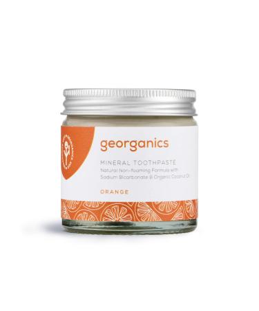 Georganics Mineral Rich Teeth Whitening Toothpaste Vegan and Fluoride free Orange 60ml