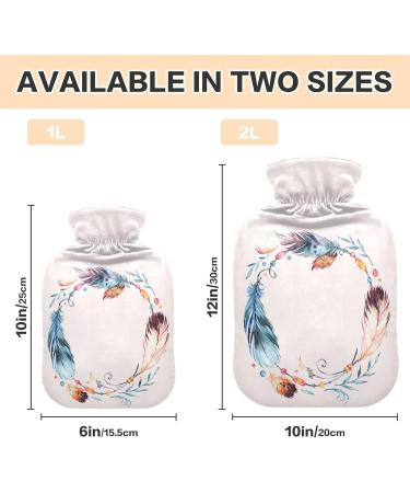 1L Heat Bottle - Durable Warm-Up Bag for Hand Foot & Neck Pain Relief | Watercolor Flower Patterns - Buy Online on GoSupps.com