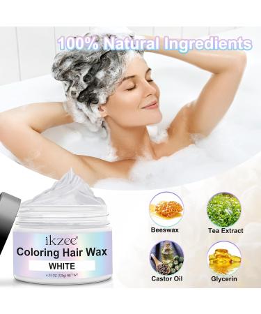  Zoxpm Washable Hair Dye 220g Temporary Hair Dye Hair Wax Color Washable Hair Color Wax for Men and Women Party Festival Cosplay Halloween (White 120g) - Buy Online on GoSupps.com