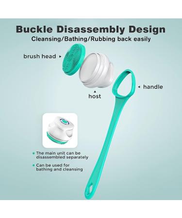 AZKSUN Electric Shower Brush Set - Body Scrubber, Facial Brush, Exfoliator with 5 Shower Heads (White) - Buy Online on GoSupps.com