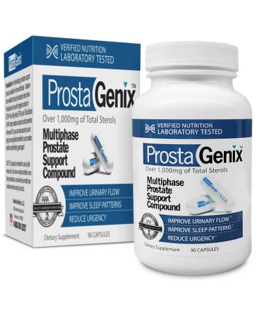 ProstaGenix Multiphase Prostate Supplement-Featured on Larry King Investigative TV Show - Over 1 Million Sold -End Nighttime Bathroom Trips, Urgency, & More. 90 Capsules 90 Count (Pack of 1)