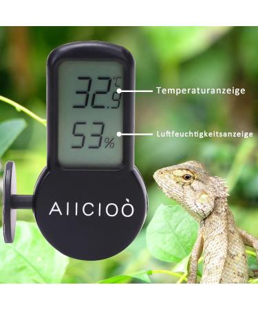 Aiicioo Terrarium Thermo-Hygrometer 2-Pack | Digital Battery-Operated Temperature & Humidity Meter for Aquariums & Greenhouses - Buy Online on GoSupps.com