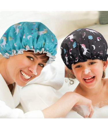 Reusable Waterproof Shower Hood for Women - 2 Pack Elastic Bathroom Caps for Salon Spa Travel & Hotel Use - Buy Online on GoSupps.com