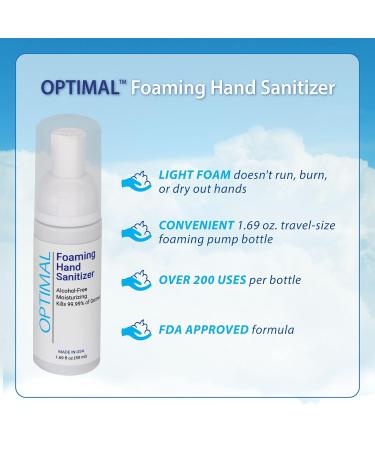 Alcohol-Free Foaming Hand Sanitizer - 99.99% Germ-Killing Antibacterial Formula - Travel Size 1.69 oz. Foam Pump Bottle (Pack of 6) - Moisturizing and Effective - Buy Online on GoSupps.com