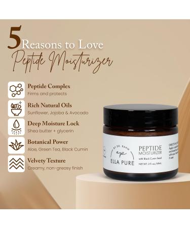 ELLA PURE Peptide Face Moisturizer with Collagen Peptides & Natural Oils - Hydrating Cream with Vitamin B5 Aloe Vera & Organic Botanicals for Daily Skin Care - Nourishing Formula for All Skin Types - Buy Online on GoSupps.com