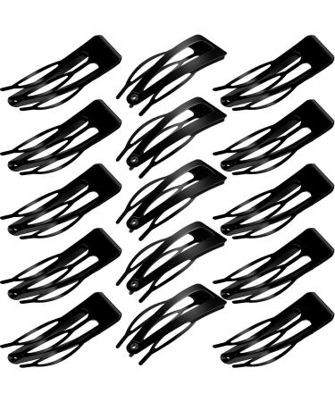 32 Pieces Snap Hair Clips for Women 3 Prong Clips for Hair Double Grip Hair Clips Metal Snap Clips Hair Comb Clips Snap Hair Barrettes for Women Girls Hair Accessories (Black)