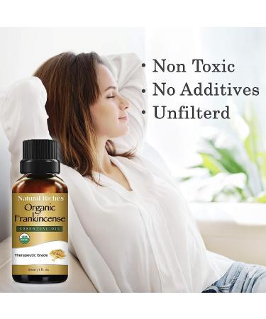 Natural Riches Organic Frankincense Essential Oil - 100% Pure Therapeutic Grade - 30ml - Buy Online on GoSupps.com