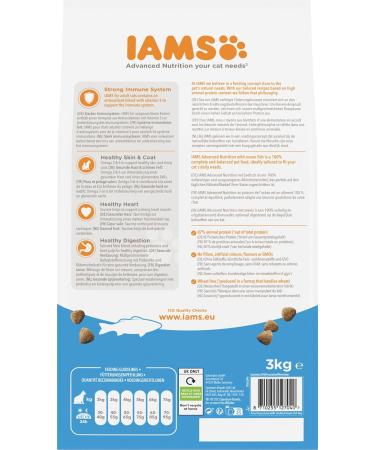 IAMS Dry Cat Food with Fish - Nutritional Formula for Cats Aged 1-6 Years | 3 kg Pack - Buy Online on GoSupps.com