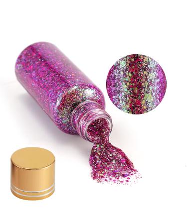 Lezero Temporary Glitter Spray, Body Shimmery Spray for Skin, Face, Hair and Clothing, Quick-drying Waterproof Glitter Hairspray Highlighter Face Makeup
