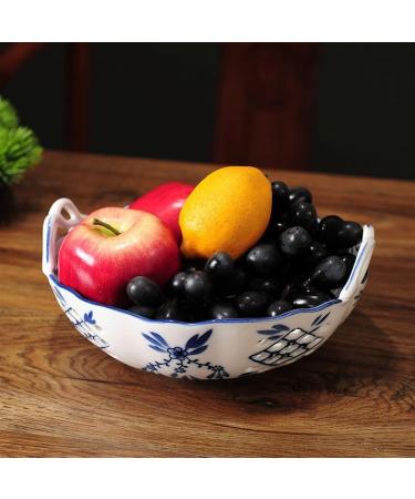 Fruit Bowl Fruit Plate Home Round Ceramic Fruit Bowl Living Room Dining Room Kitchen Desktop Porcelain Fruit Dish Hollow Candy Bowl Fruit Plate - Buy Online on GoSupps.com