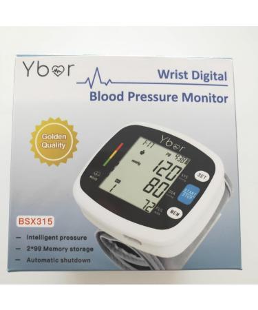 Ybor Automatic Blood Pressure Monitor 2.4" Extra Large LCD Display & Adjustable Wrist Cuff 99x2 Reading Memory for Home Use - Buy Online on GoSupps.com