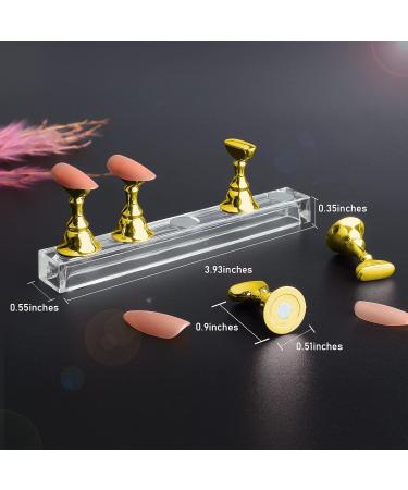 Justotry 2 Set Gold Nagel Stand | Press on Nails Display & Holder for DIY Nail Art | Beginner Acrylic Nail Accessories - Buy Online on GoSupps.com