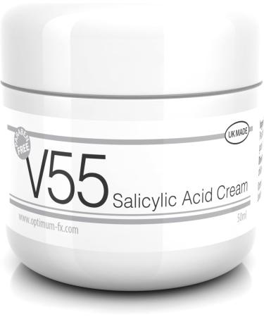 V55 Salicylic Acid Cream for Spots Blackheads Blemishes and Problem Skin Suitable and Safe for those Prone to Acne - Paraben and Cruelty Free - 50 grams - Buy Online on GoSupps.com