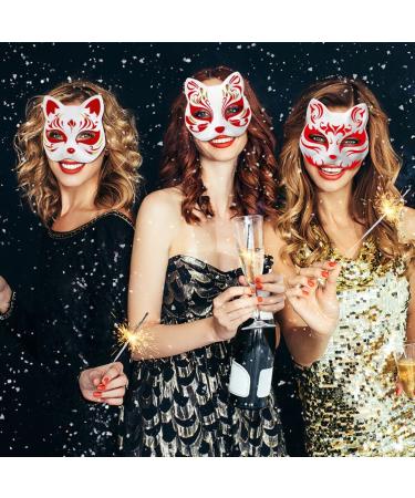 Homoyoyo 6 PCS DIY Cat Masks - Unpainted Paper Mache Masquerade Masks for Halloween Cosplay & Costume Parties - Buy Online on GoSupps.com