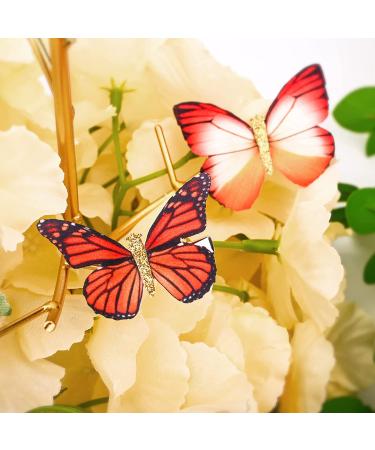 DEEKA 16 PCS Small Handmade Butterfly Hair Clips - Realistic Colorful 90s Barrettes for Women and Girls - Yellow & Orange - Buy Online on GoSupps.com